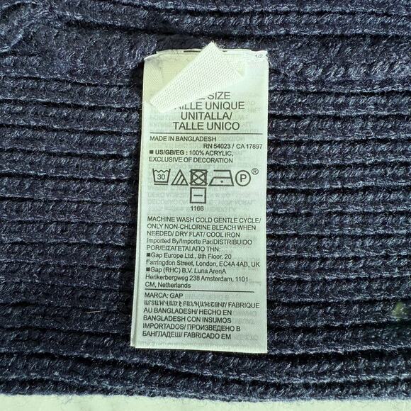 GAP Navy Knit Embroidered Logo Beanie Unisex – One Size - Picture 7 of 8